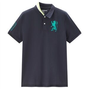 Giordano Men's 3D Lion Pique Polo M Navy Blue